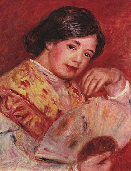 Junges Madchen mit Facher, Pierre-Auguste Renoir